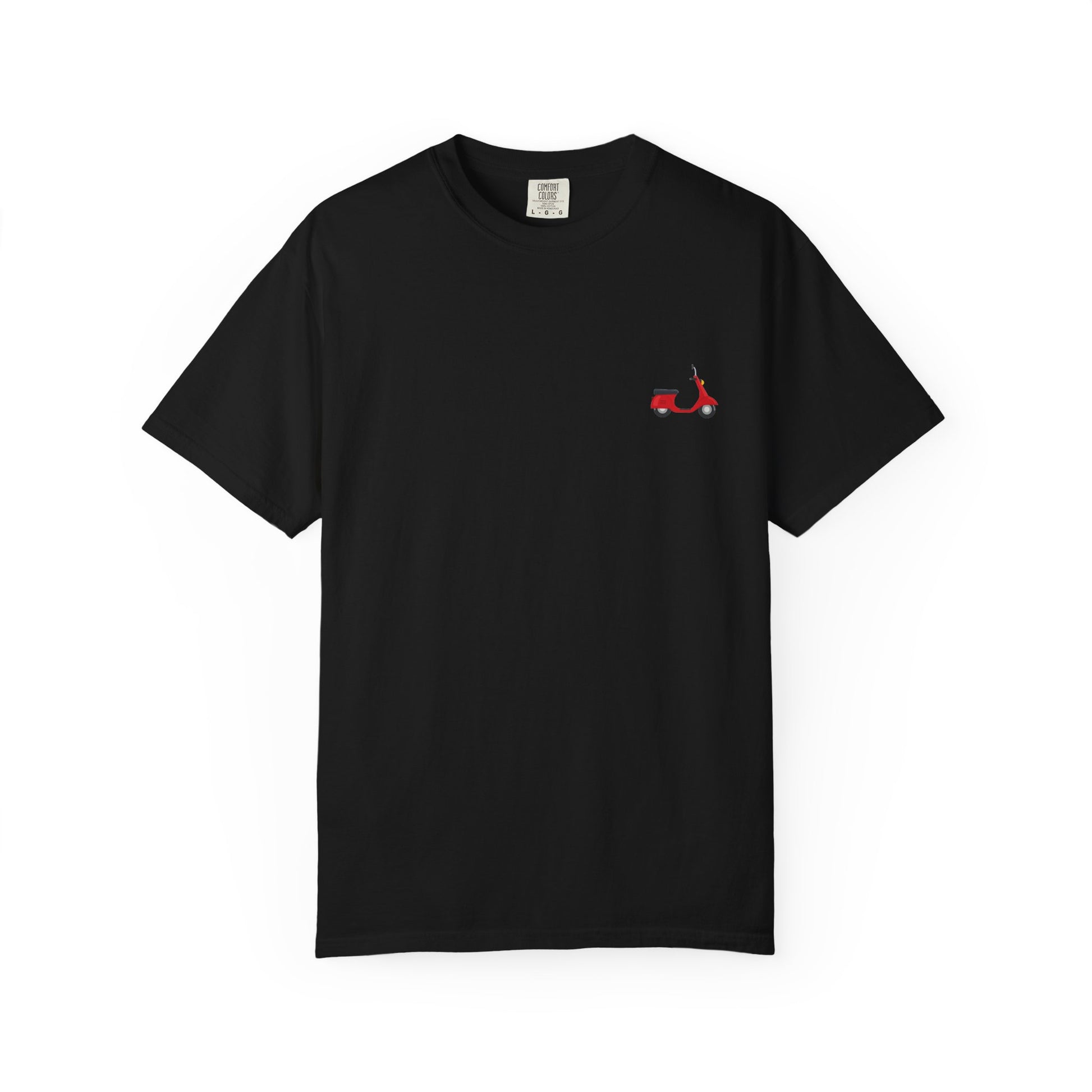 Casual Garment-Dyed T-Shirt with Scooter Design - Unisex, Summer Fashion, Gift Idea, Everyday Wear, Eco-Friendly Tee