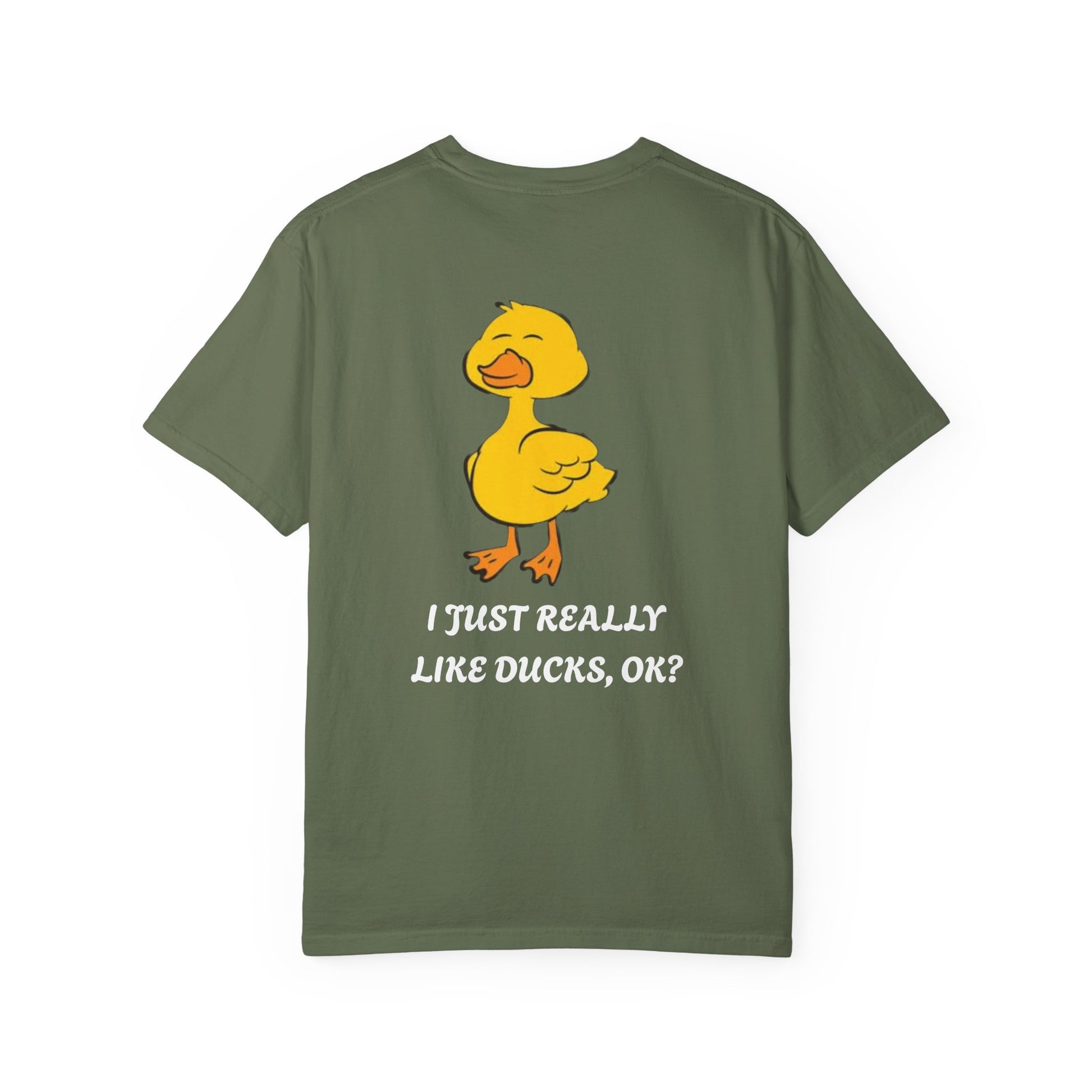 Funny Duck Lover T-Shirt, Unisex Garment-Dyed Tee, Quirky Animal Shirt, Gift for Duck Lovers, Casual Wear, Cute Duck Design