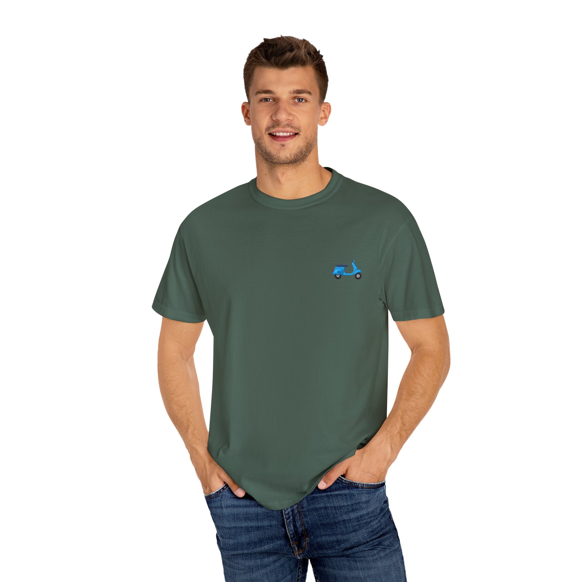 Garment-Dyed T-Shirt with Vintage Scooter Design - Casual Tee for Everyday Wear, Gift for Scooter Lovers, Retro Style Clothing, Unisex [...]