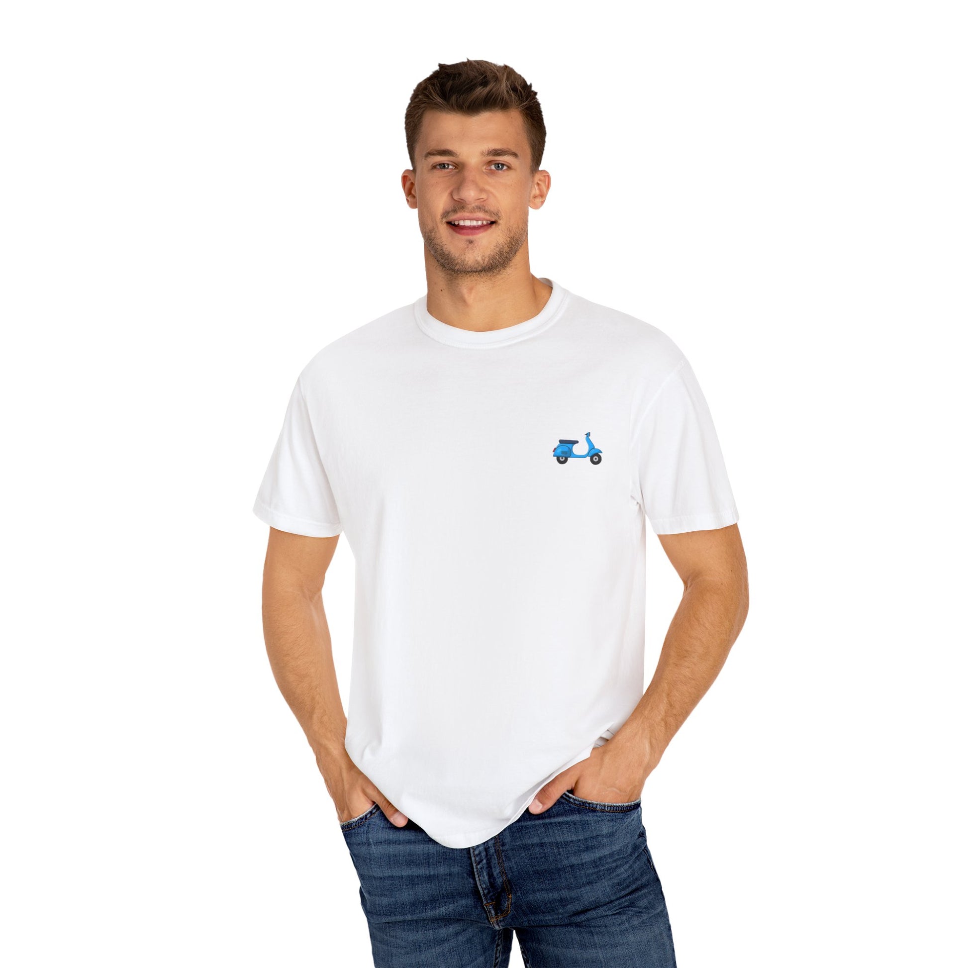 Garment-Dyed T-Shirt with Vintage Scooter Design - Casual Tee for Everyday Wear, Gift for Scooter Lovers, Retro Style Clothing, Unisex [...]