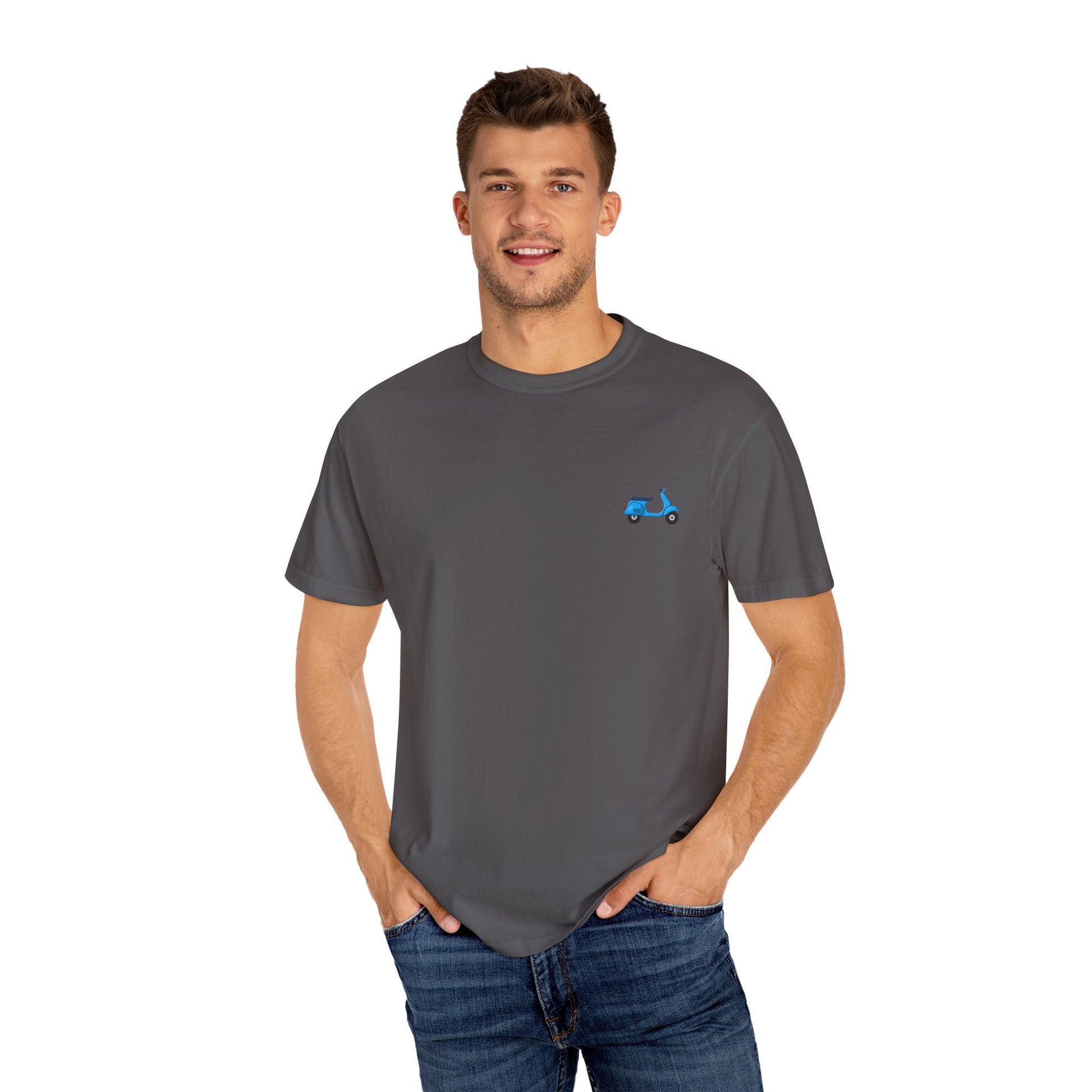 Garment-Dyed T-Shirt with Vintage Scooter Design - Casual Tee for Everyday Wear, Gift for Scooter Lovers, Retro Style Clothing, Unisex [...]