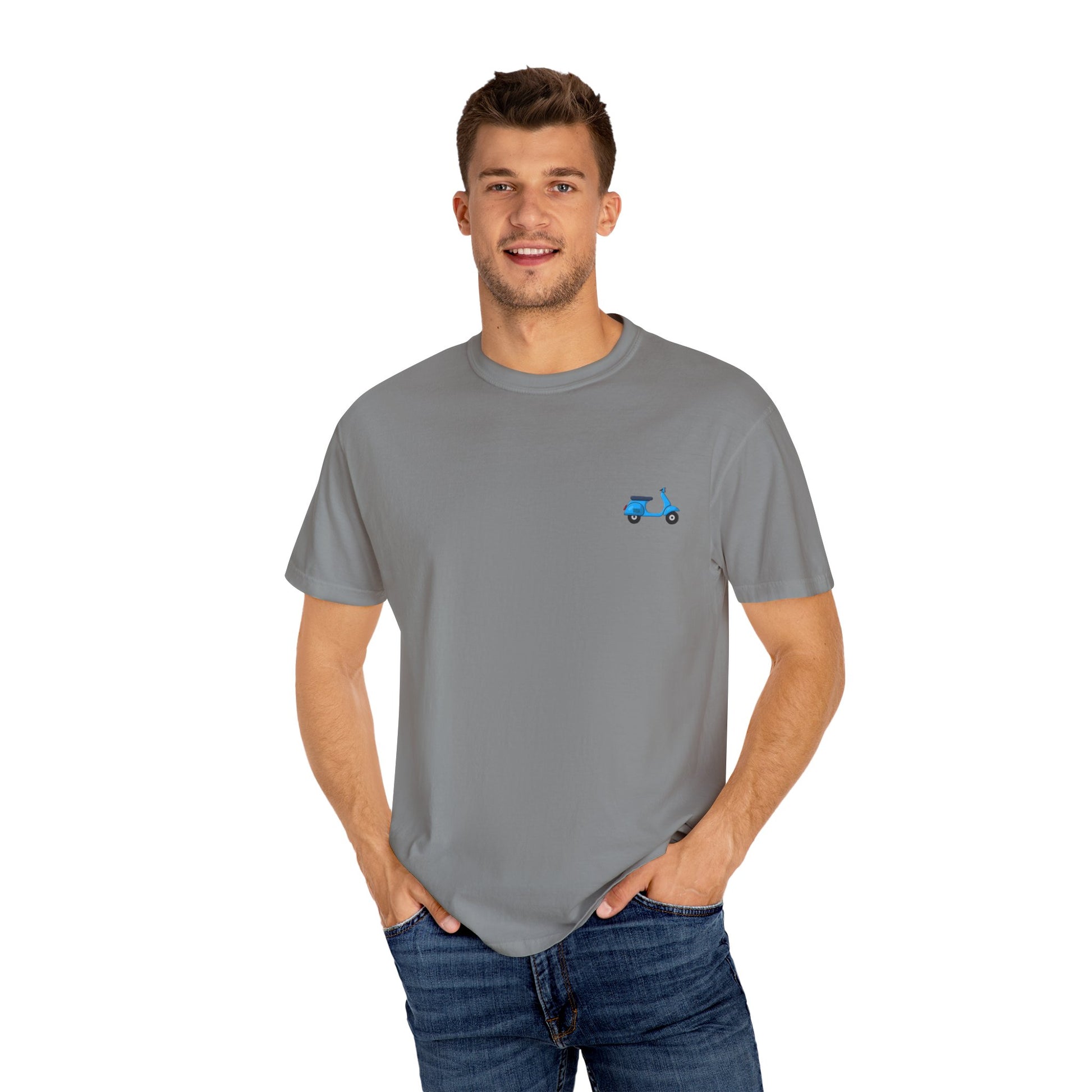 Garment-Dyed T-Shirt with Vintage Scooter Design - Casual Tee for Everyday Wear, Gift for Scooter Lovers, Retro Style Clothing, Unisex [...]