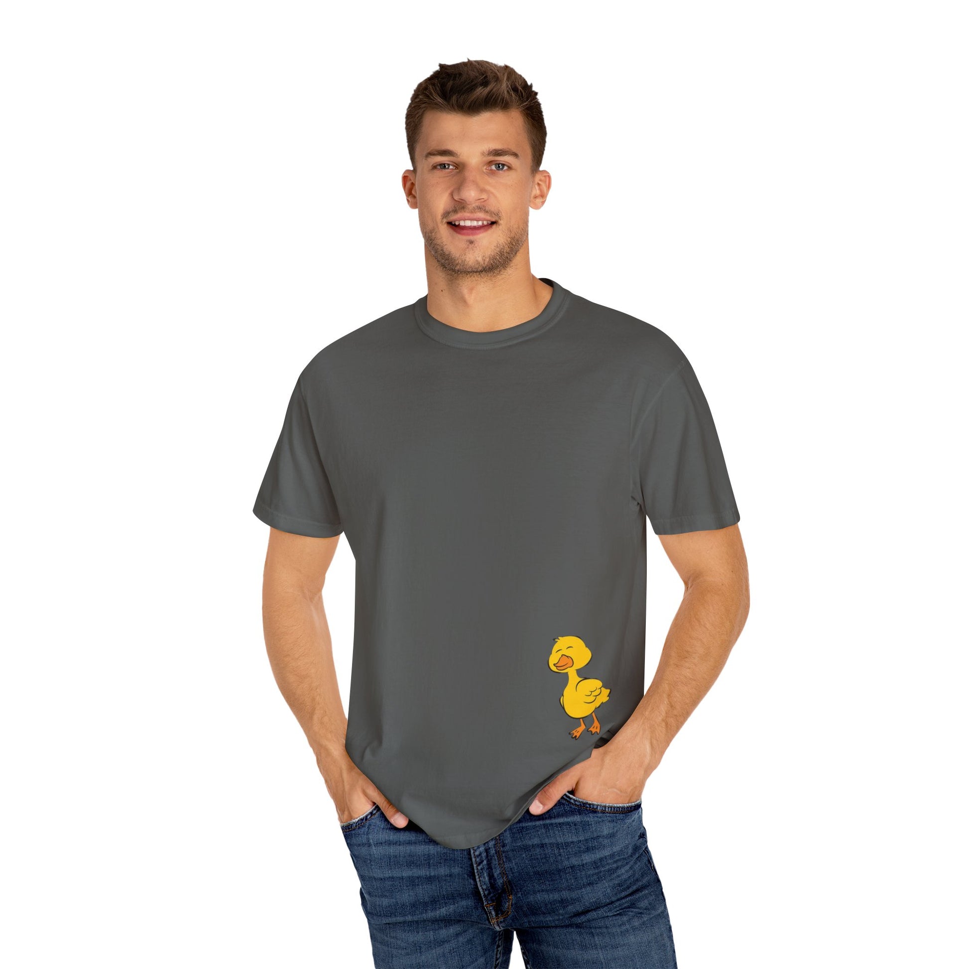 Funny Duck Lover T-Shirt, Unisex Garment-Dyed Tee, Quirky Animal Shirt, Gift for Duck Lovers, Casual Wear, Cute Duck Design