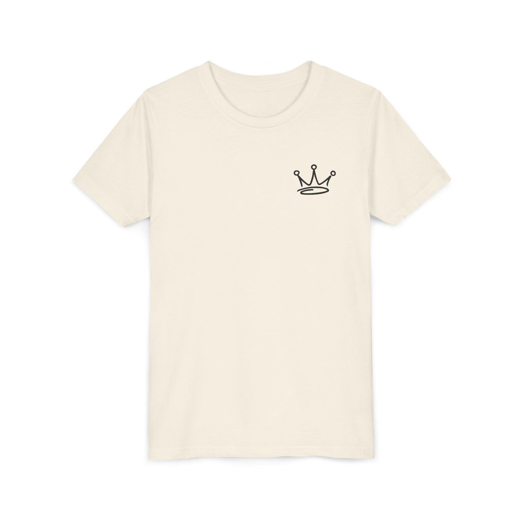 Crown & Skull Youth Tee - Trendy Short Sleeve Shirt for Kids, Unique Graphic Tee, Birthday Gift, Casual Wear, Cool Summer Shirt