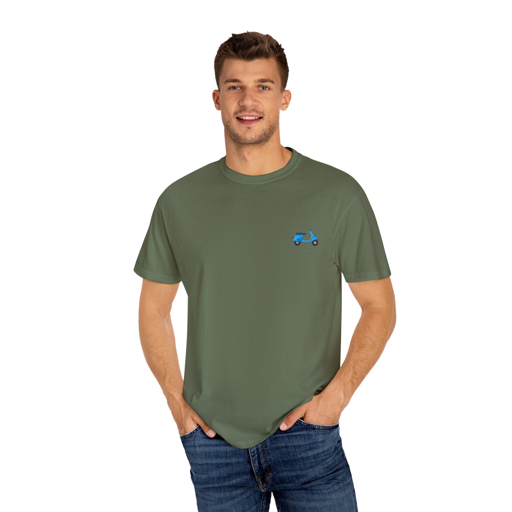 Garment-Dyed T-Shirt with Vintage Scooter Design - Casual Tee for Everyday Wear, Gift for Scooter Lovers, Retro Style Clothing, Unisex [...]