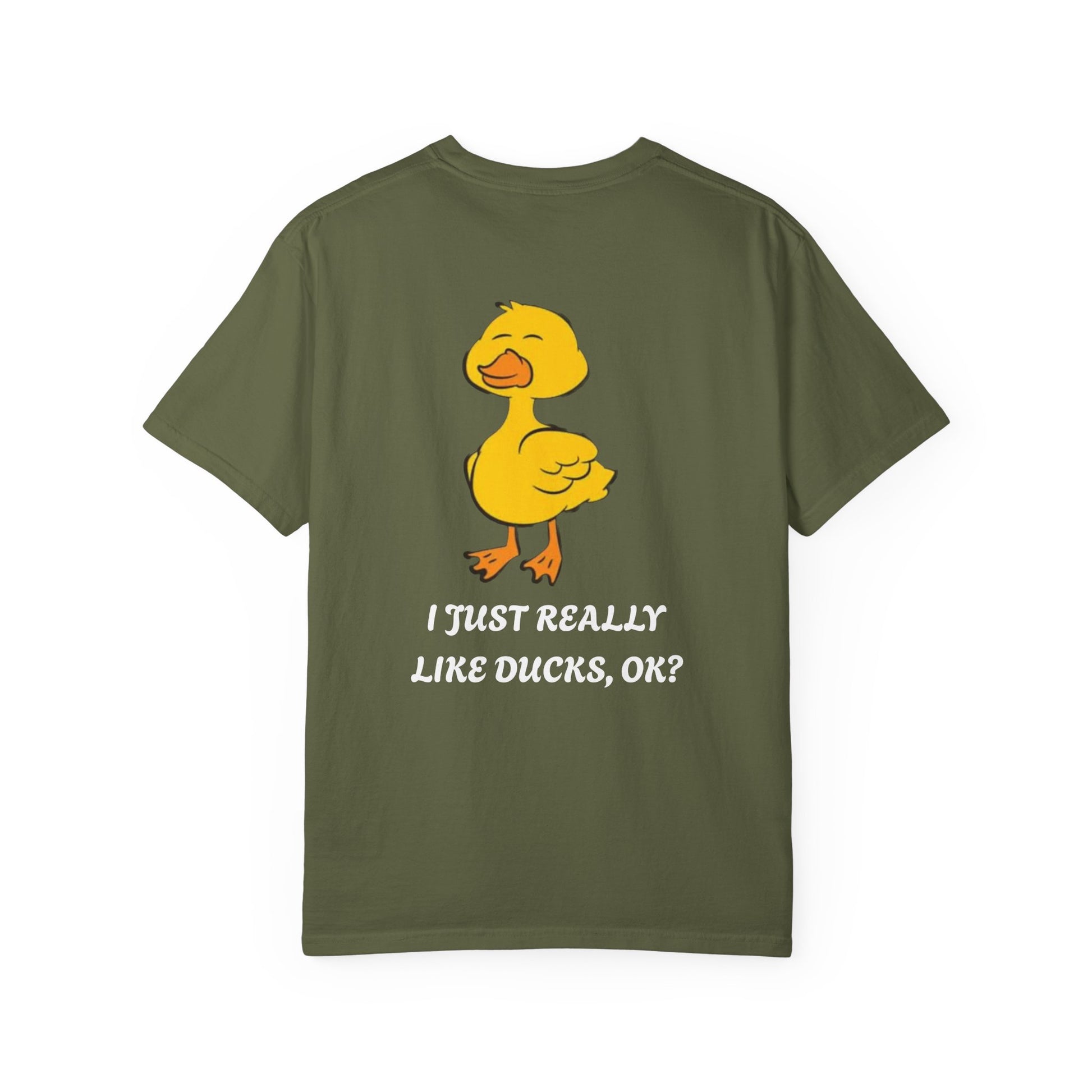 Funny Duck Lover T-Shirt, Unisex Garment-Dyed Tee, Quirky Animal Shirt, Gift for Duck Lovers, Casual Wear, Cute Duck Design