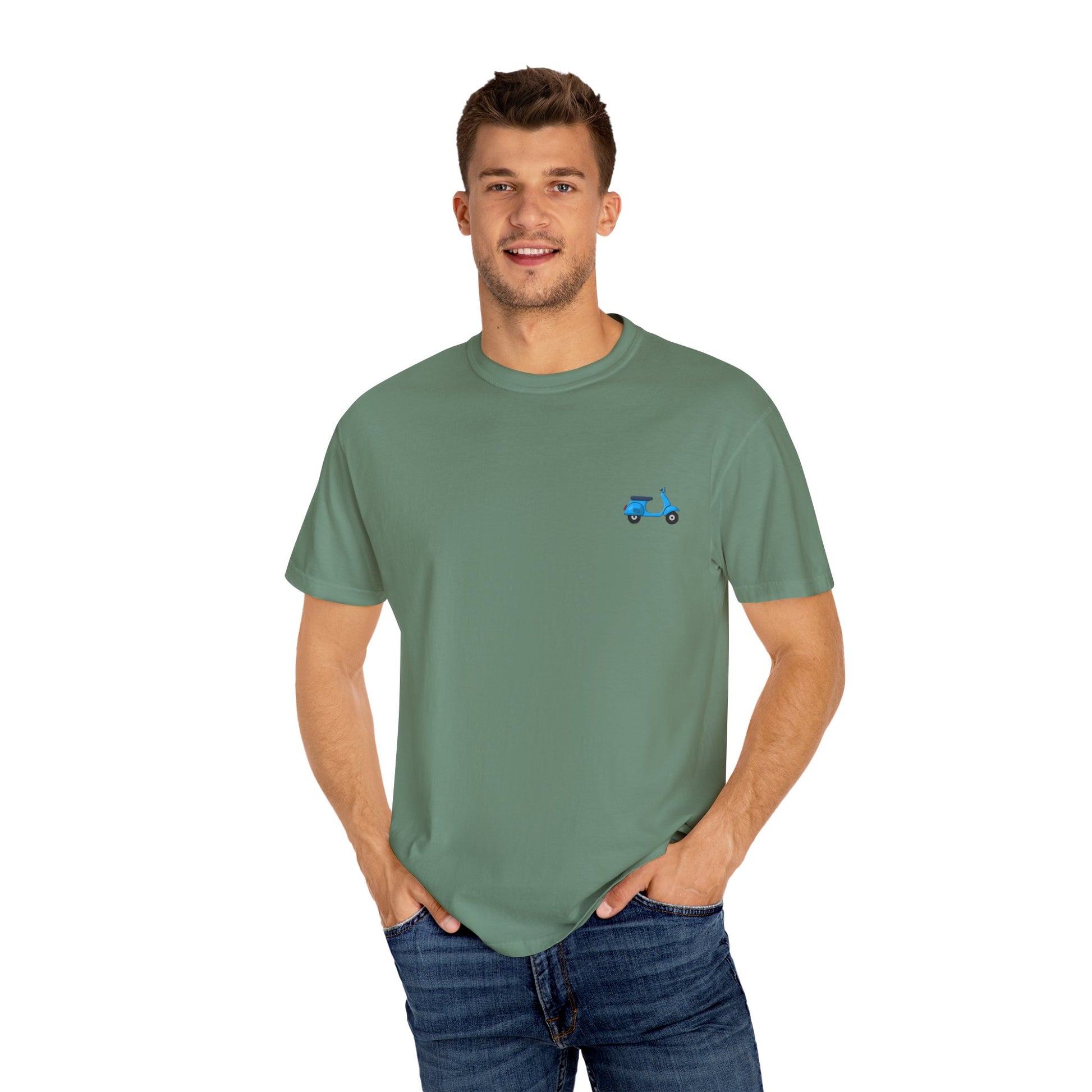 Garment-Dyed T-Shirt with Vintage Scooter Design - Casual Tee for Everyday Wear, Gift for Scooter Lovers, Retro Style Clothing, Unisex [...]