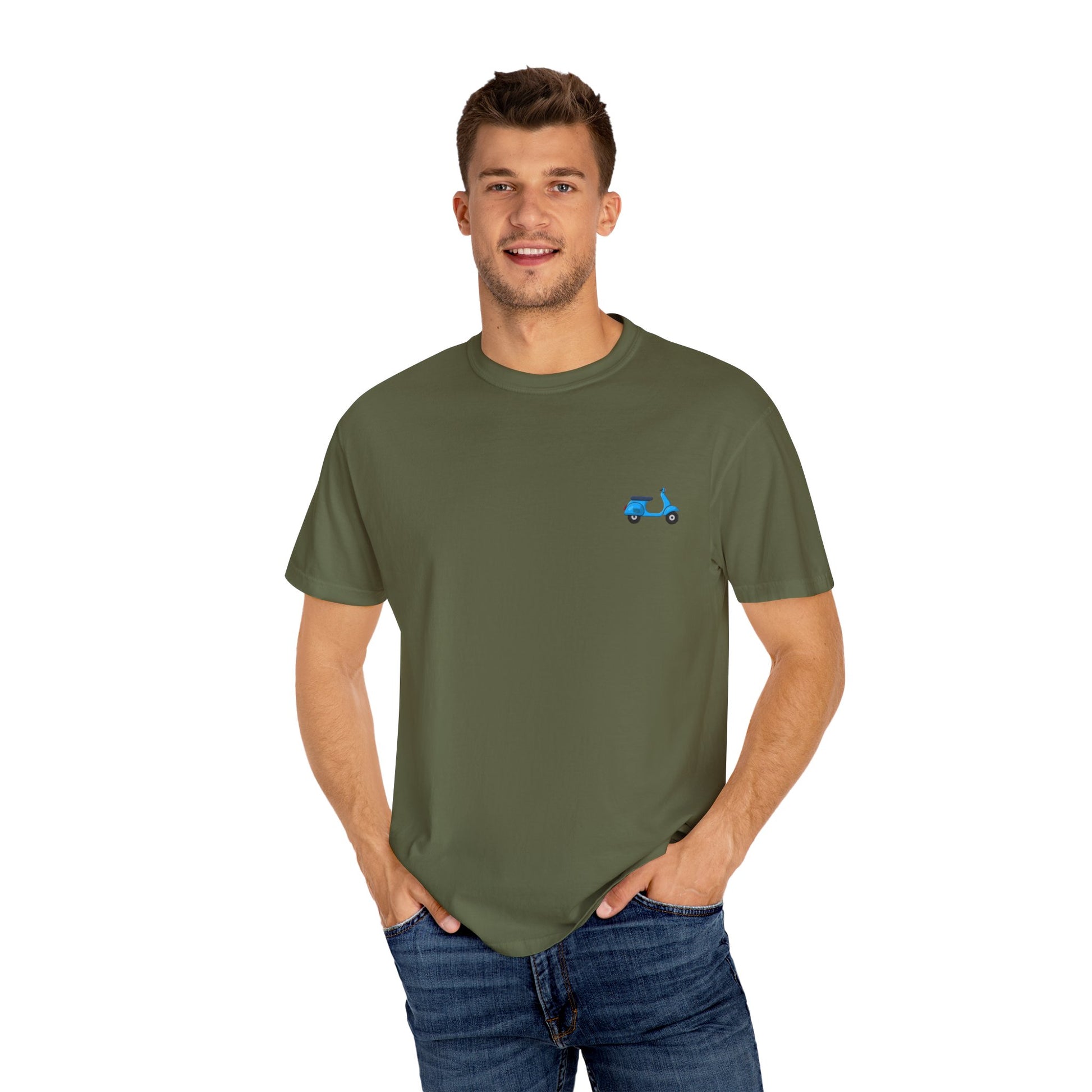Garment-Dyed T-Shirt with Vintage Scooter Design - Casual Tee for Everyday Wear, Gift for Scooter Lovers, Retro Style Clothing, Unisex [...]