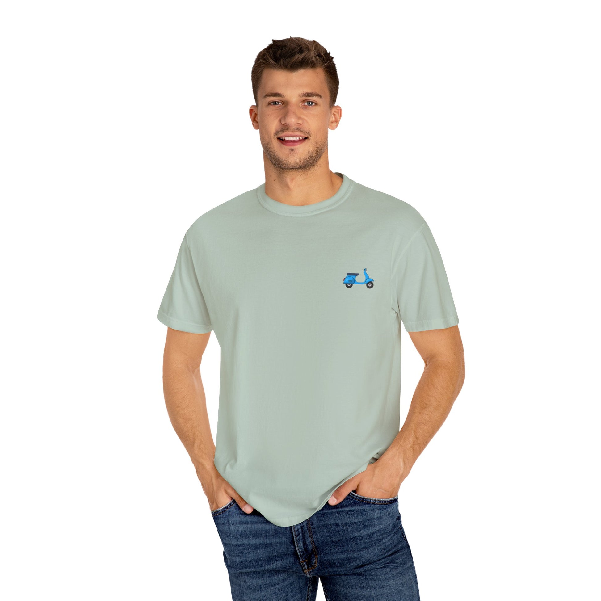 Garment-Dyed T-Shirt with Vintage Scooter Design - Casual Tee for Everyday Wear, Gift for Scooter Lovers, Retro Style Clothing, Unisex [...]